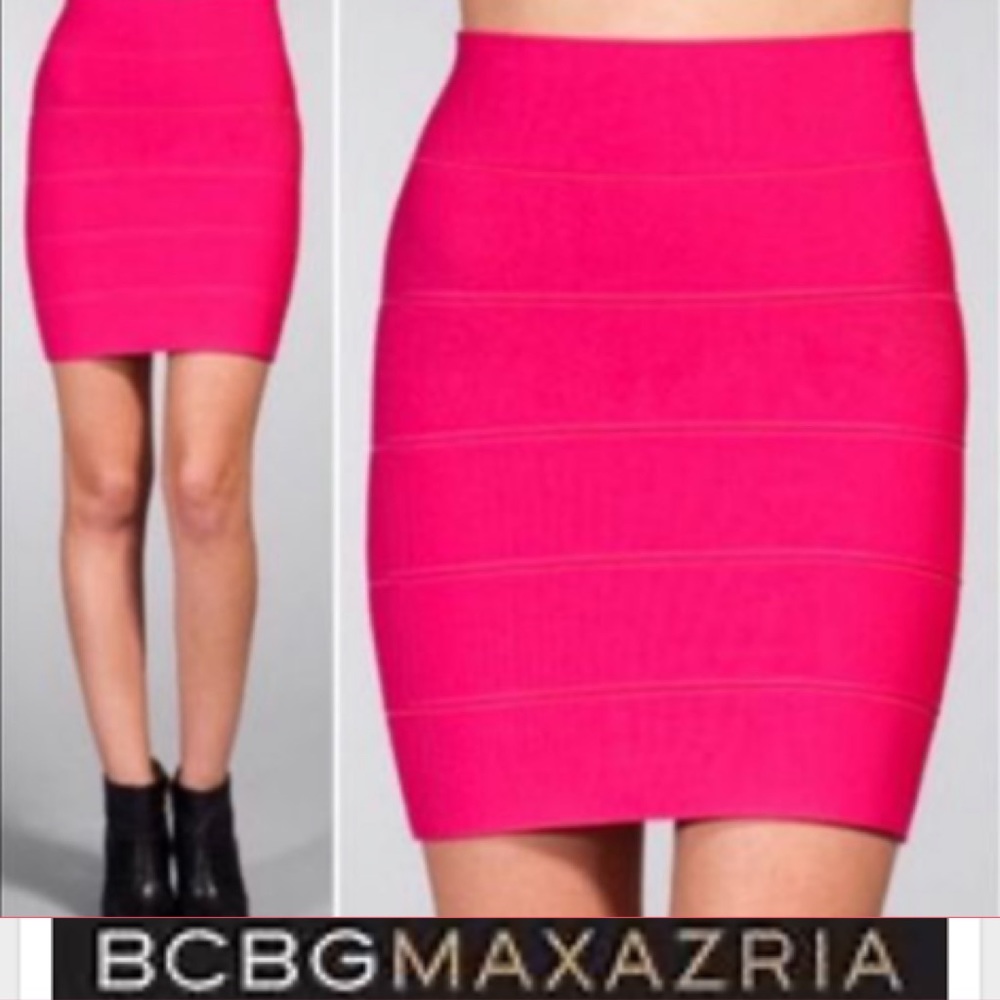BCBGMaxAzria pink bandage skirt